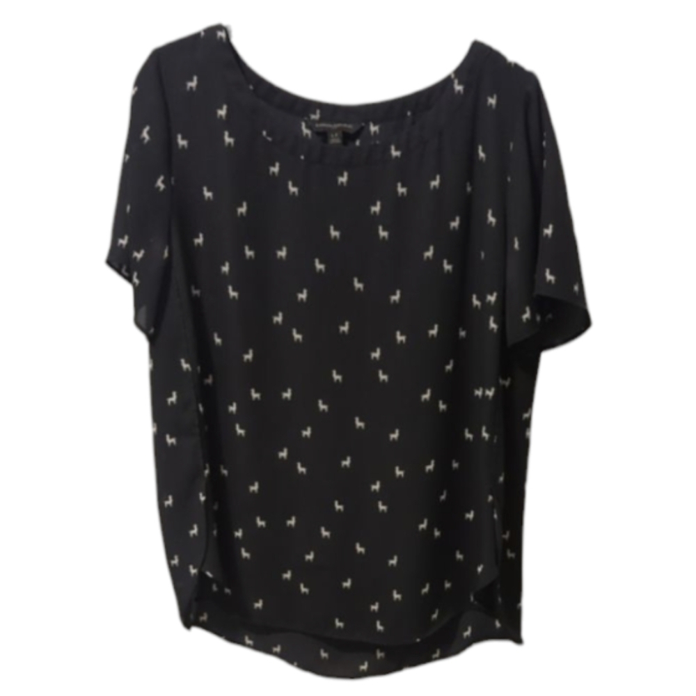 Banana Republic Factory Llama Blouse Size Large Petite